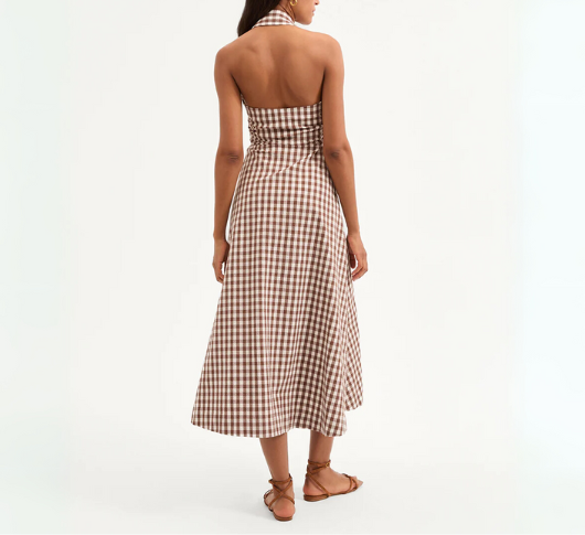 Veronica Beard - Gingham Halter Dress in Light Chicory