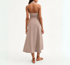 Veronica Beard - Gingham Halter Dress in Light Chicory