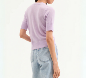 Veronica Beard - Short-Sleeve Cashmere Cardigan in Lilac