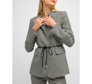 Veronica Beard - Wilshire Houndstooth Dickey Jacket in Black/Off-White