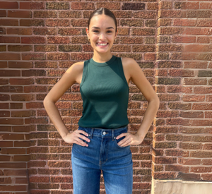 Veronica Beard - Jordyn High Neck Ribbed Tank in Pine