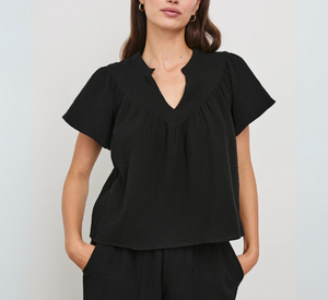 RAILS - Sayer Short Sleeve Top in Black