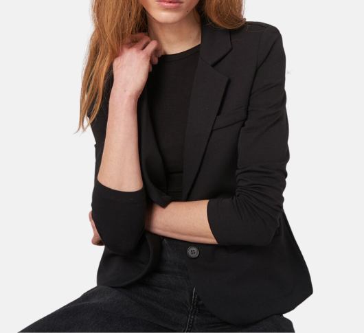 Repeat - Fitted Knit Jacket in Black