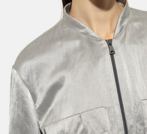 Luisa Cerano - Satin Blouson Jacket in Grey