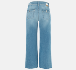 Mac Jeans - Jamie Cropped Lightweight Jeans in Blue High-Low Wash