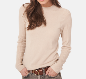 Repeat - Mock Cable Sleeve Sweater in Natural