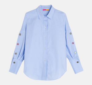 Vilagallo - Twill Button-Up Blouse in Azul