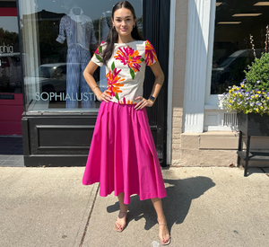 Trina Turk - Amano Bow-Tie Midi Skirt in Trina Pink