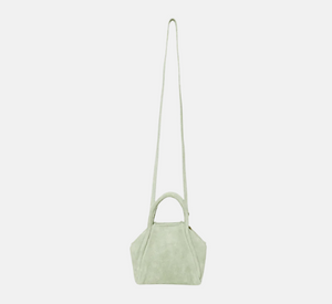 Oliveve - Mini Taya Top Handle and Crossbody Suede Bag in Seafoam