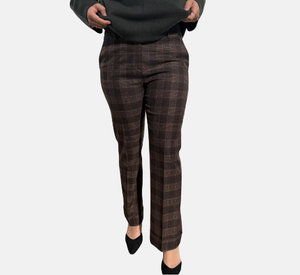 Via Masini - Plaid Pant in Cognac