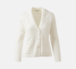 Kinross Cashmere – Fitted Collared Cardigan in Cream