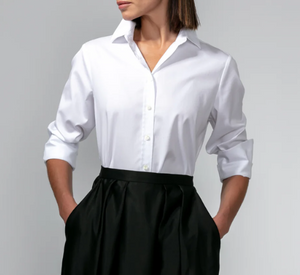 Hinson Wu - Reese Long Sleeve Button-Up Bouse in White