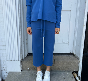 Frank & Eileen - Cropped Sweatpants with Drawstring in Bluebird