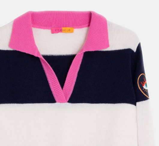 Vilagallo - Striped Polo Sweater