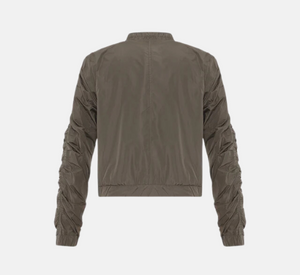 THEO - Theia Zip Taffeta Bomber in Army Green