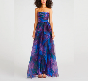 Theia - Dorian Strapless Gown in Twilight