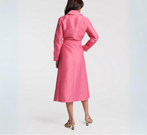 Frances Valentine - Lucille Dupioni Wrap Dress in Pink