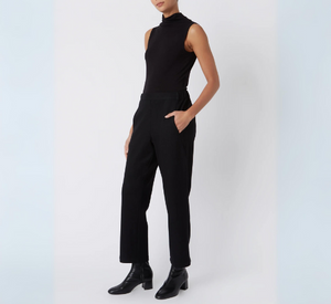 Kal Rieman - Brit Felted Jersey Angle Seam Crop Pant in Black