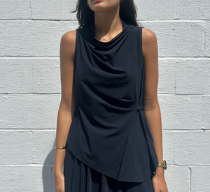 Porto - Asymmetrical Sleeveless Top in Shadow
