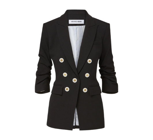 VERONICA BEARD - Dickey Jacket with Ruched Sleeves in Black