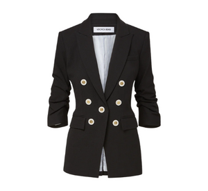 VERONICA BEARD - Dickey Jacket with Ruched Sleeves in Black