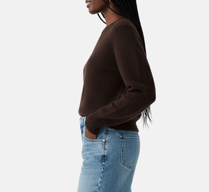 Oui - Wool Crewneck Sweater in Ganache