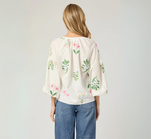 Shoshanna - Fred Top in Ivory, Pink, and Green
