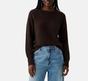 Oui - Wool Crewneck Sweater in Ganache