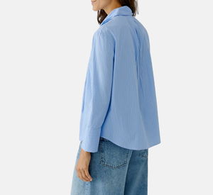 Oui - Striped Cotton Tie Blouse