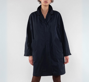 OOF - Nylon Trench Coat in Dark Blue