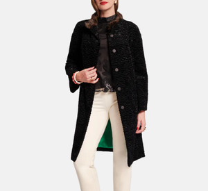 Frances Valentine - Dame Faux Fur Coat in Black