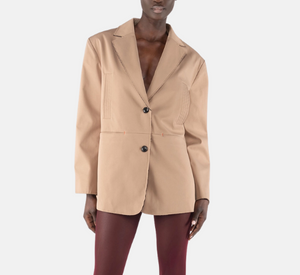 OOF - Bonded Fabric Blazer Jacket in Khaki