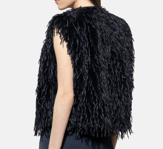 Luisa Cerano - Furry Vest in Dark Blue