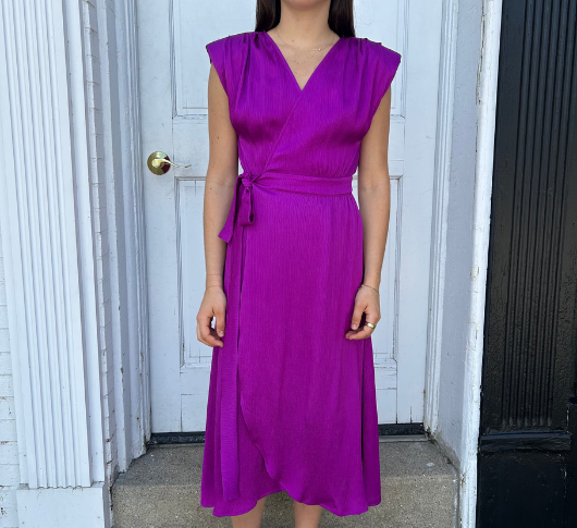 Suncoo - Wrap Dress with Belt in Violet