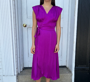 Suncoo - Wrap Dress with Belt in Violet