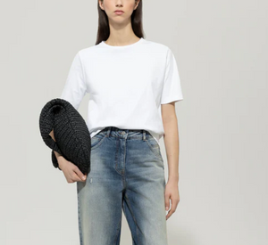 Luisa Cerano - Basic Short Sleeve T-Shirt in Bleached White