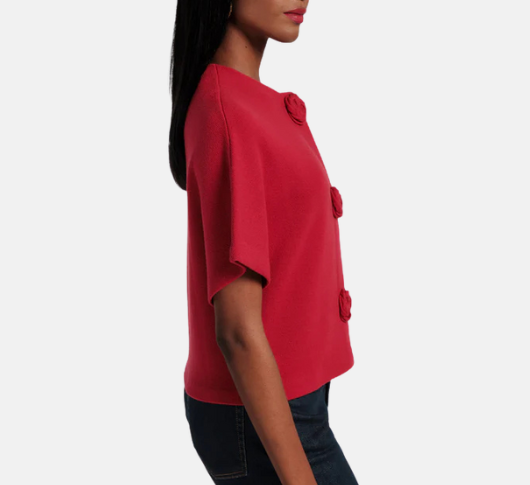 Frances Valentine - Carnegie Shrug with Knot Button Detail