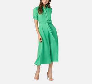 Shoshanna - Dillon Midi Collared Dress in Spring Green