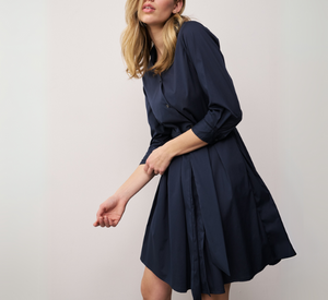 0039 Italy - Jule Collared Wrap Dress in Navy