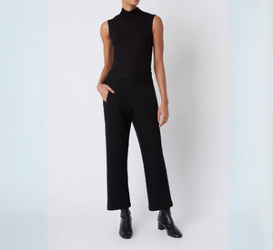 Kal Rieman - Brit Felted Jersey Angle Seam Crop Pant in Black