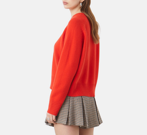 SUNCOO – Wool Crewneck Sweater in Rouge