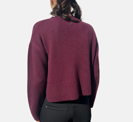 Oui - Crewneck Sweater with Pocket Detail