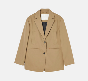 OOF - Bonded Fabric Blazer Jacket in Khaki