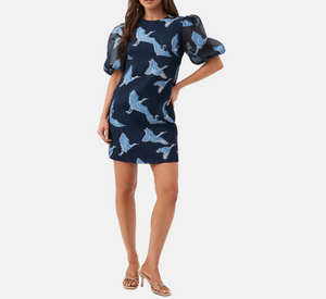 Trina Turk - Ringo Dress with Bird Print in Ink