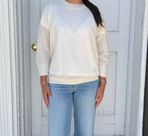 0039 ITALY - Amanda Sweater Open Knit in Ivory