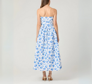 Shoshanna - Dana Dress in Ivory and Cobalt