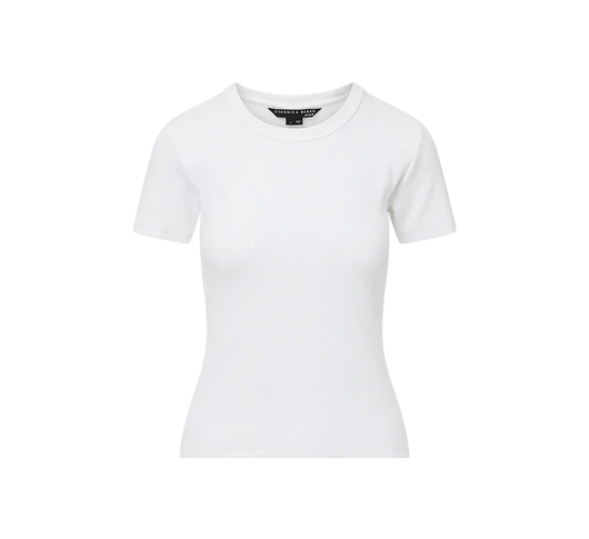 VERONICA BEARD - Ribbed Short Sleeve Tee in White