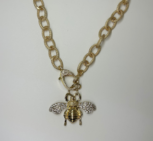 Elisabeth Pohle - Bee Necklace with Crystals in Gold