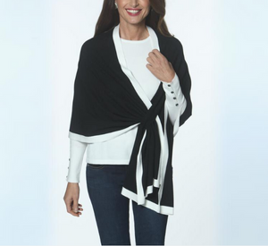 J'envie - Pull Through Wrap in Black and Ivory