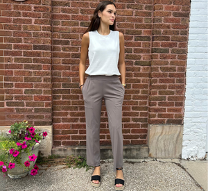 Elliott Lauren - Elastic Waist Tech Pant in Taupe